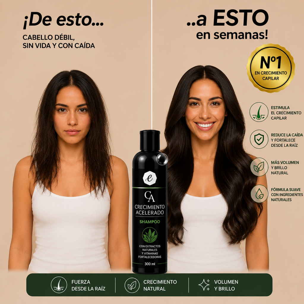 Champú Crecimiento Acelerado – Fuerza, Volumen y Cuidado Capilar (300 ml)
