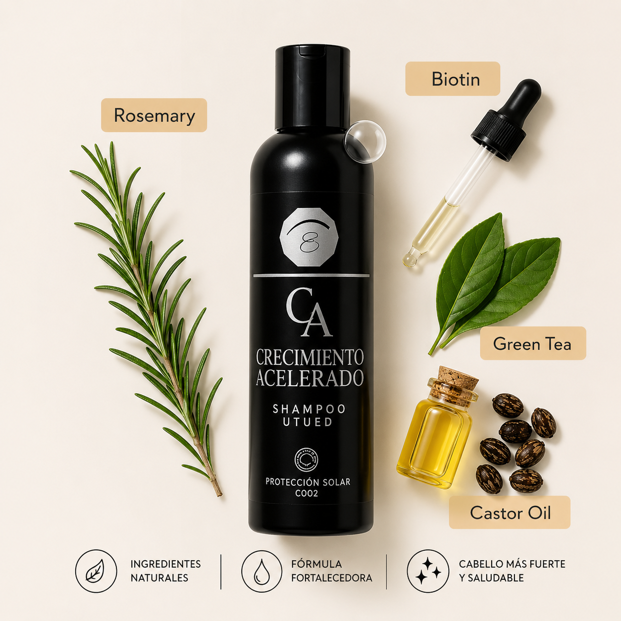 Champú Crecimiento Acelerado – Fuerza, Volumen y Cuidado Capilar (300 ml)
