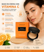 Base en Crema con Vitamina C SPF50 – Cobertura Natural e Hidratación (15 g)