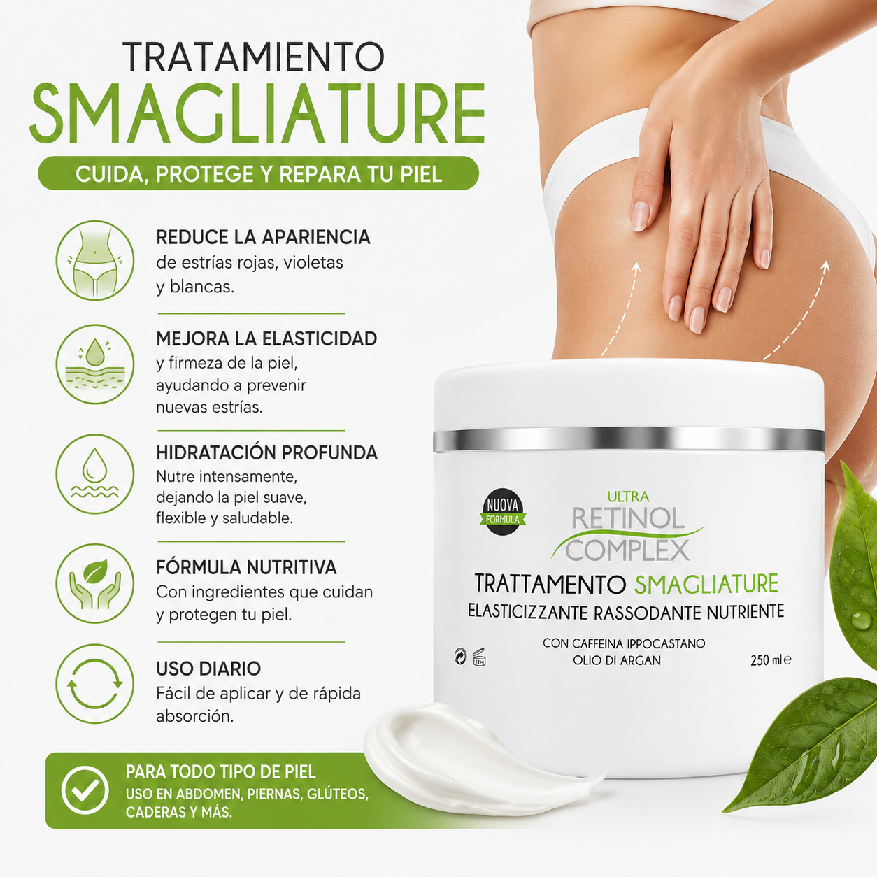 Tratamiento para Estrías 250 mL – Piel más suave, firme e hidratada