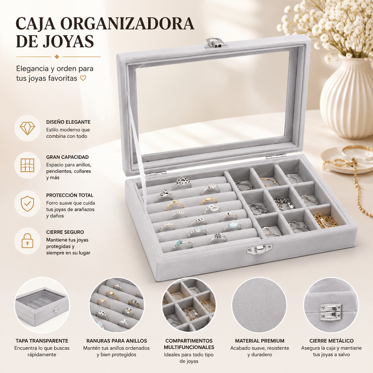 Joyero de Terciopelo Organizador