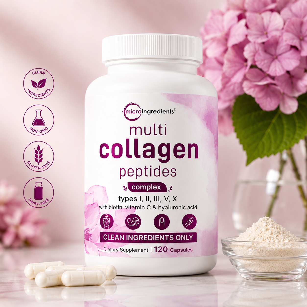 Cápsulas de Colágeno con Vitamina C – Cuidado Diario para Piel, Cabello y Uñas