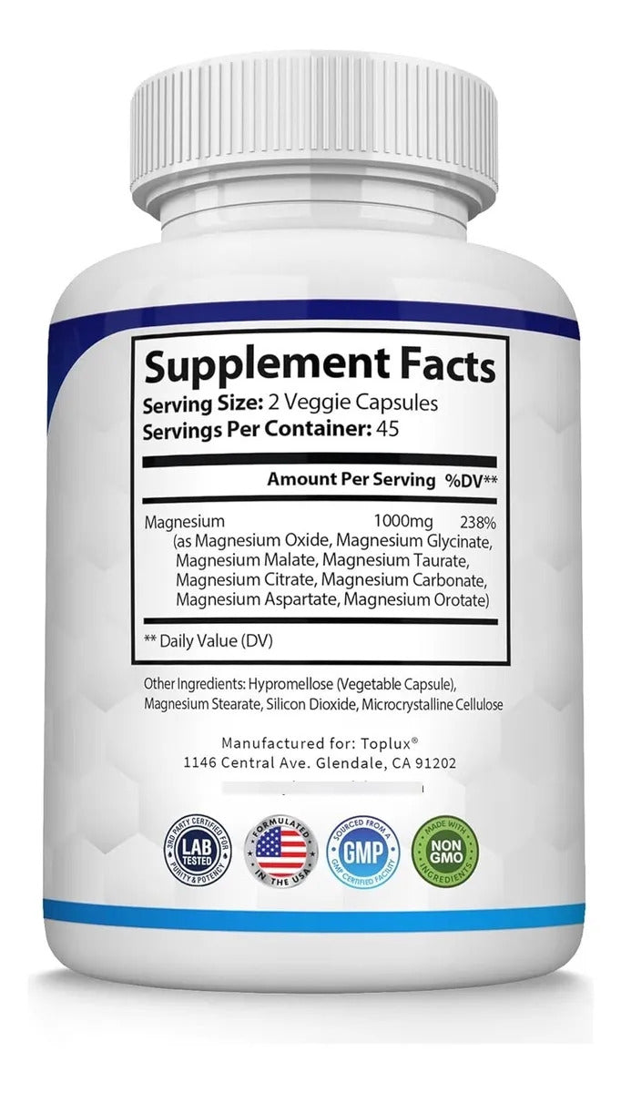 Toplux Magnesium Complex 8 – Suplemento de Magnesio 1000mg