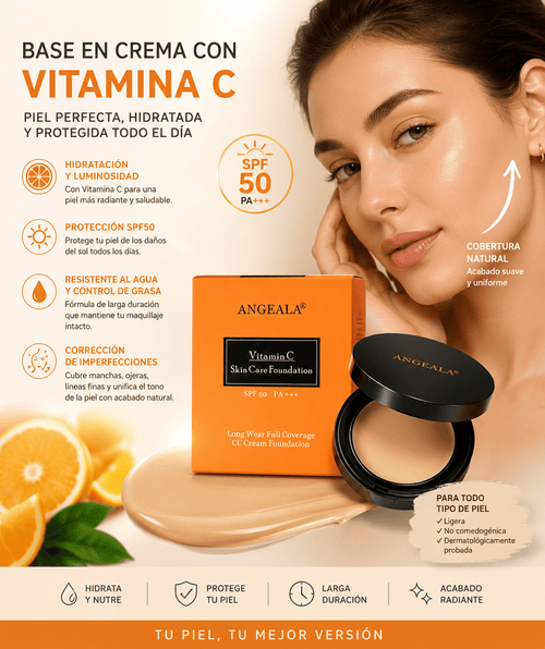 Base en Crema con Vitamina C SPF50 – Cobertura Natural e Hidratación (15 g)