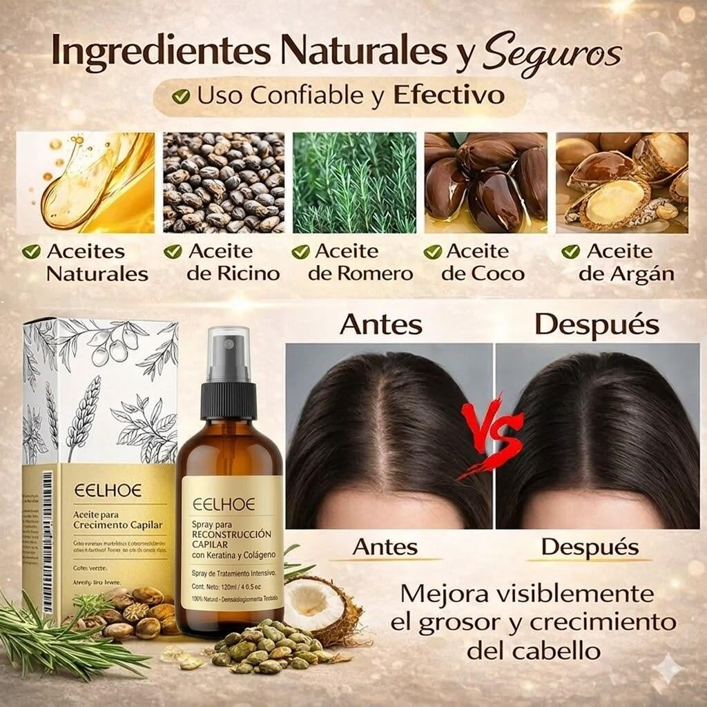 EELHOE Spray Capilar con Keratina y Colágeno 150ml