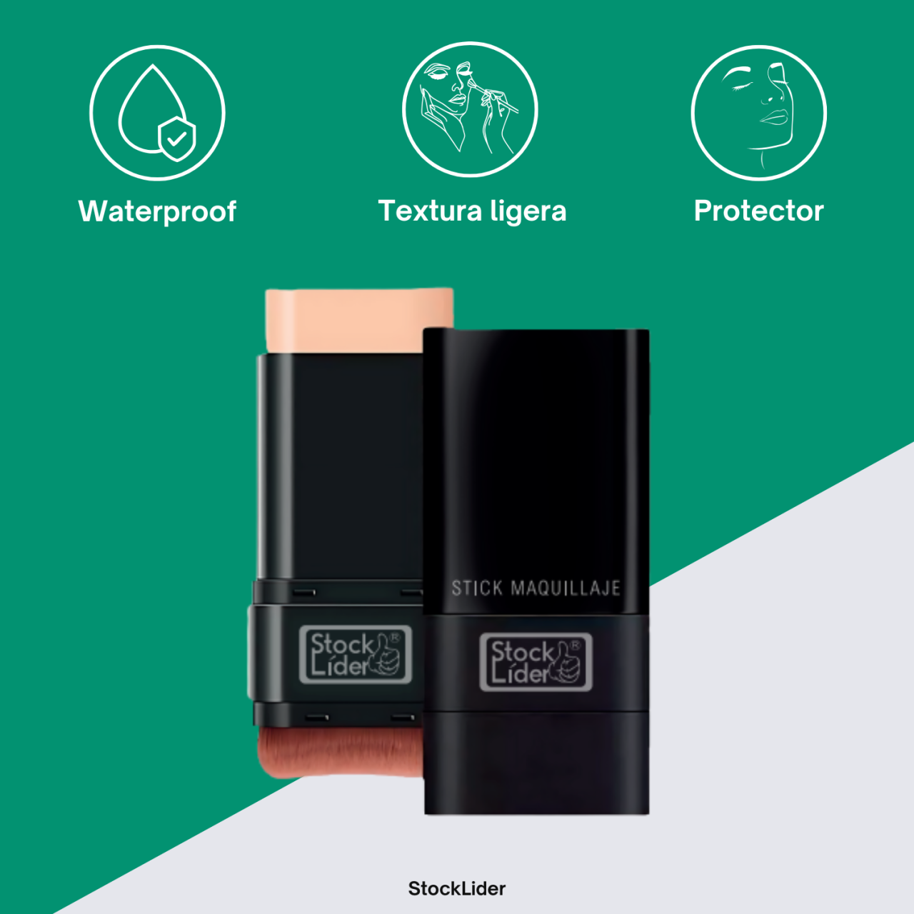 Make Up Stick 2 en 1 – Base de Maquillaje con Brocha Integrada