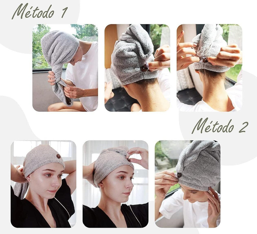Toalla de Microfibra para Cabello – Secado Rápido y Antifrizz